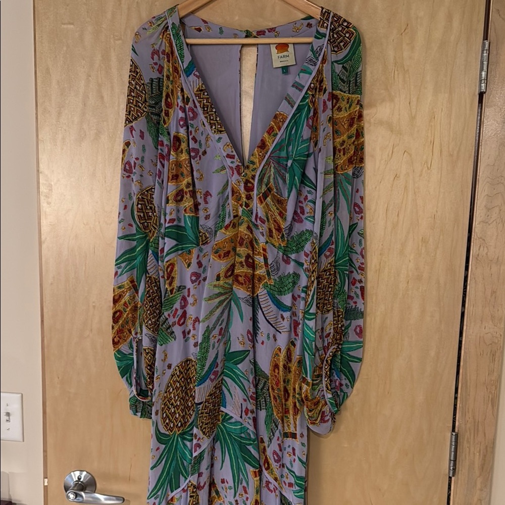 Farm Rio Multicolor Tropical Long Sleeve Dress - Picture 2 of 5